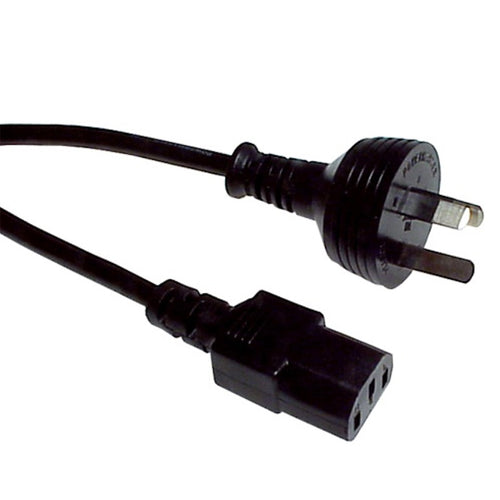 Black power cord with plug on a white background
