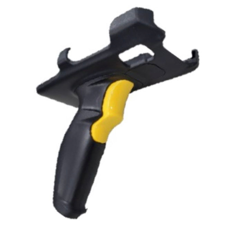 Black and yellow tool on a white background