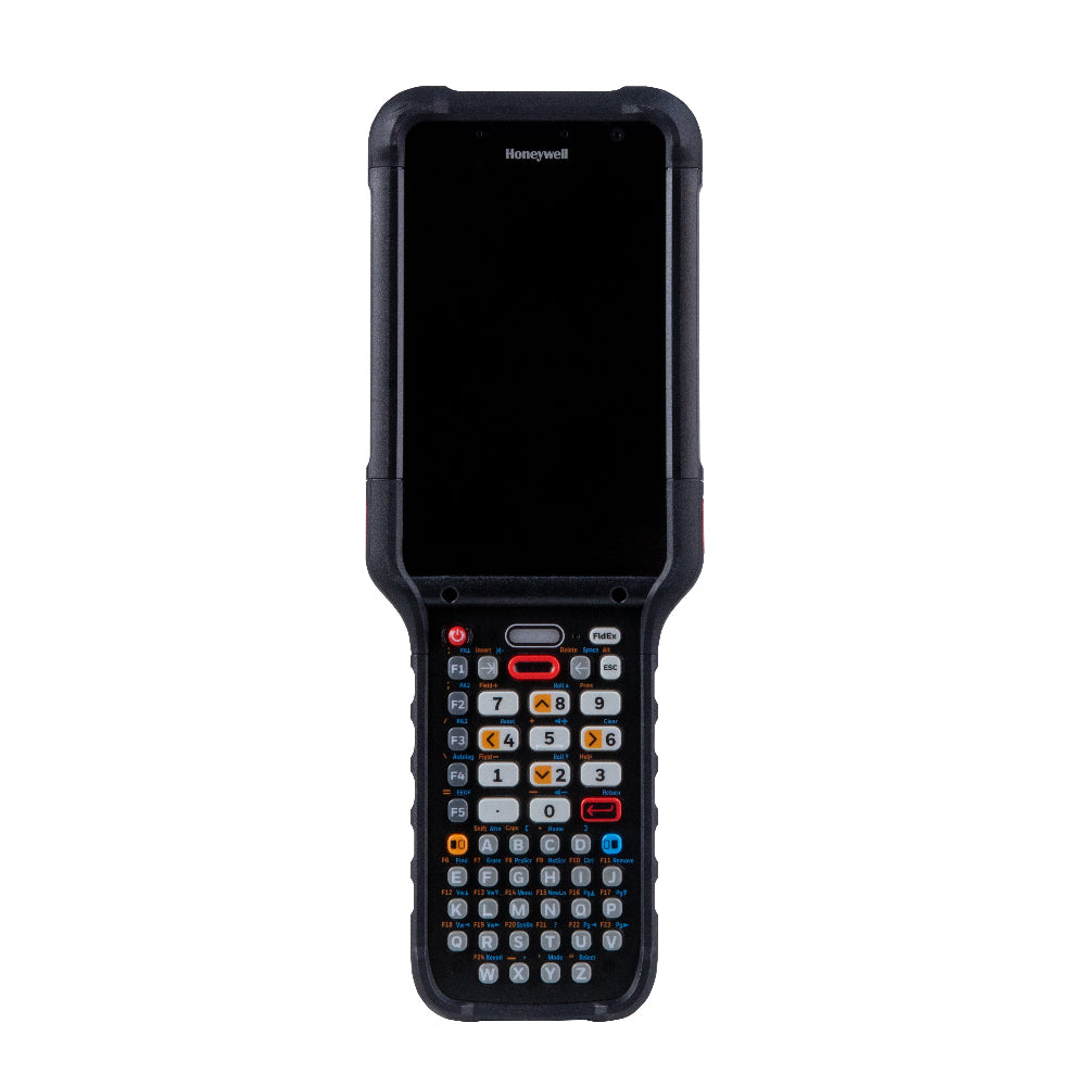 Black Honeywell industrial handheld device on a white background