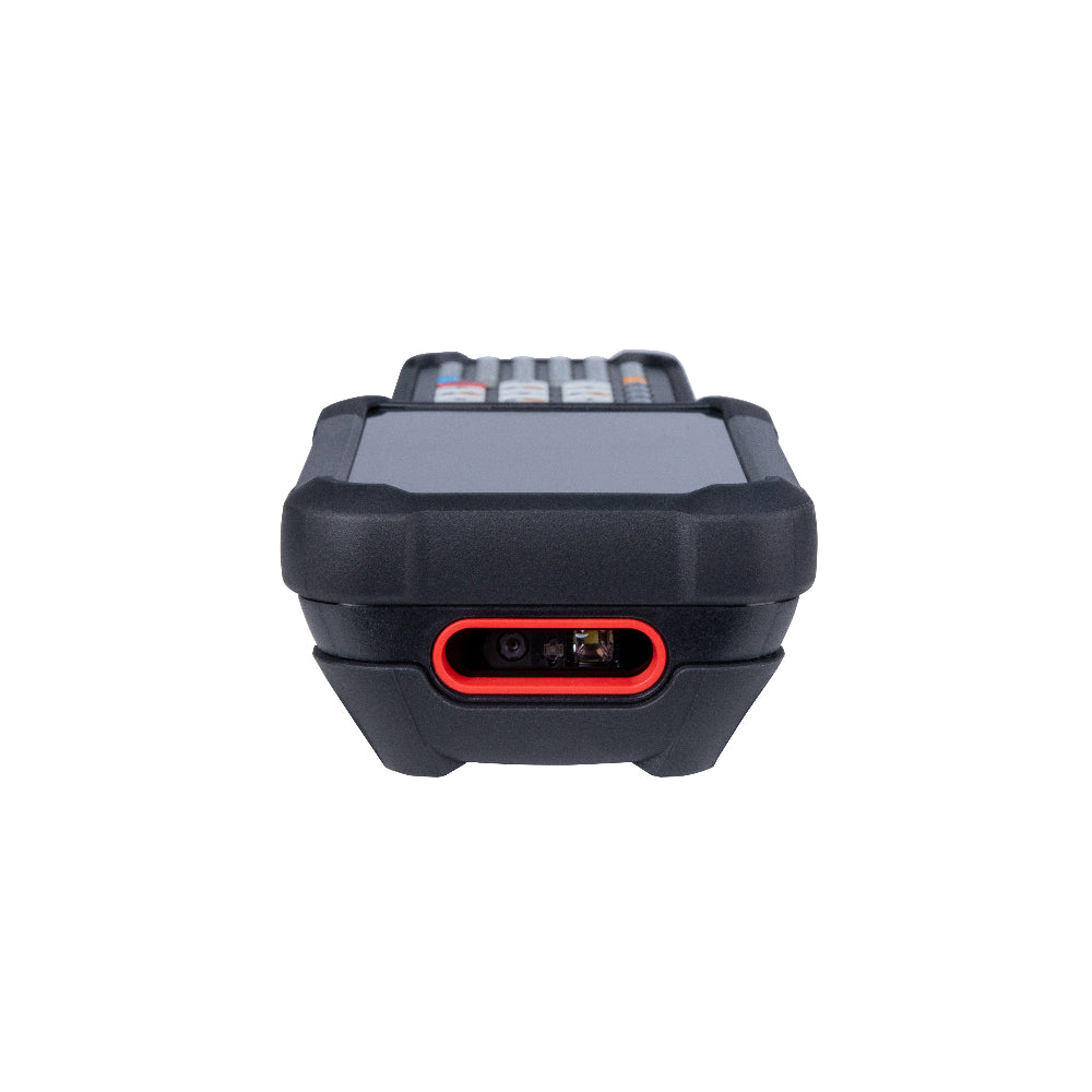 Back view of a electronic device with ports on a white background