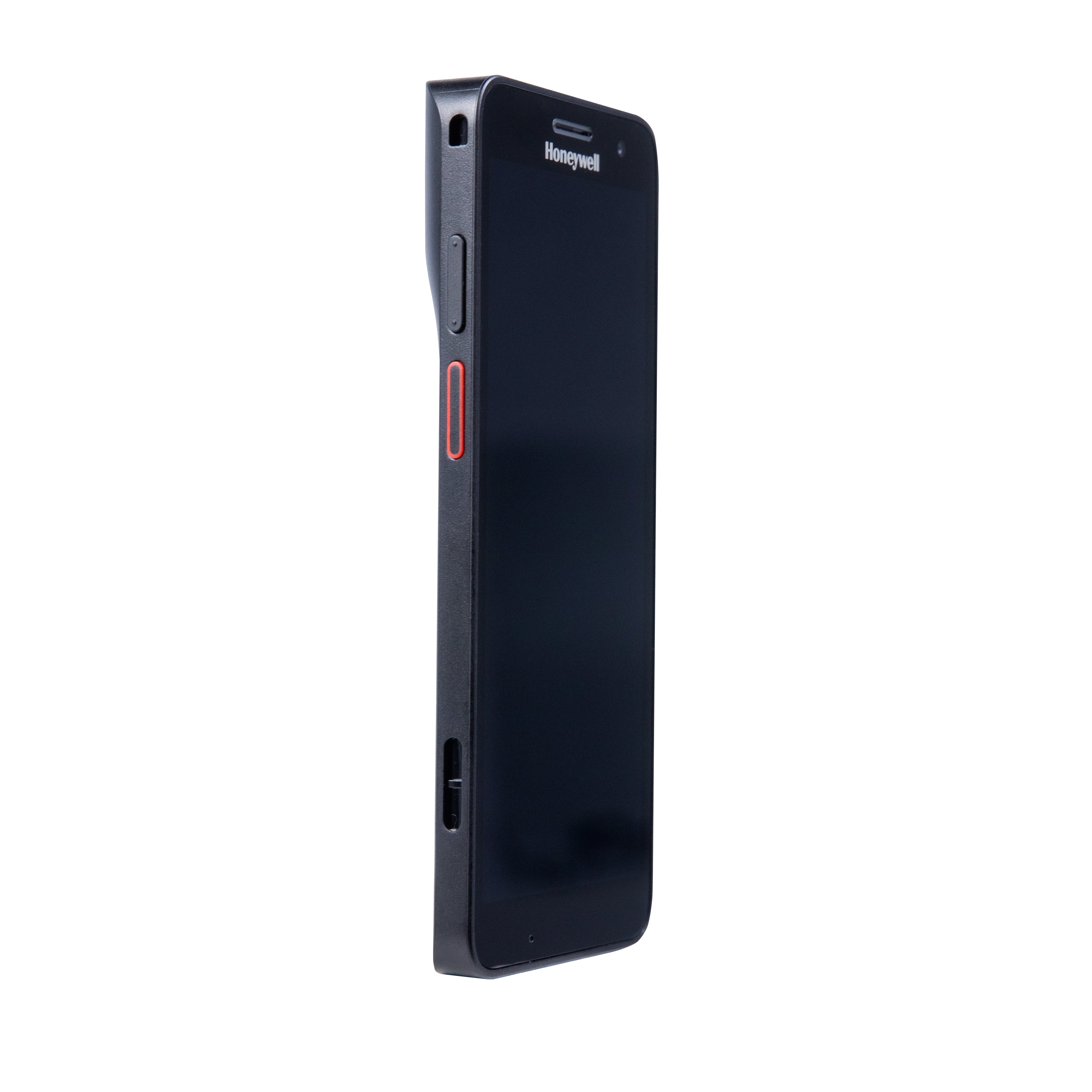 Black handheld device with Honeywell branding on a white background