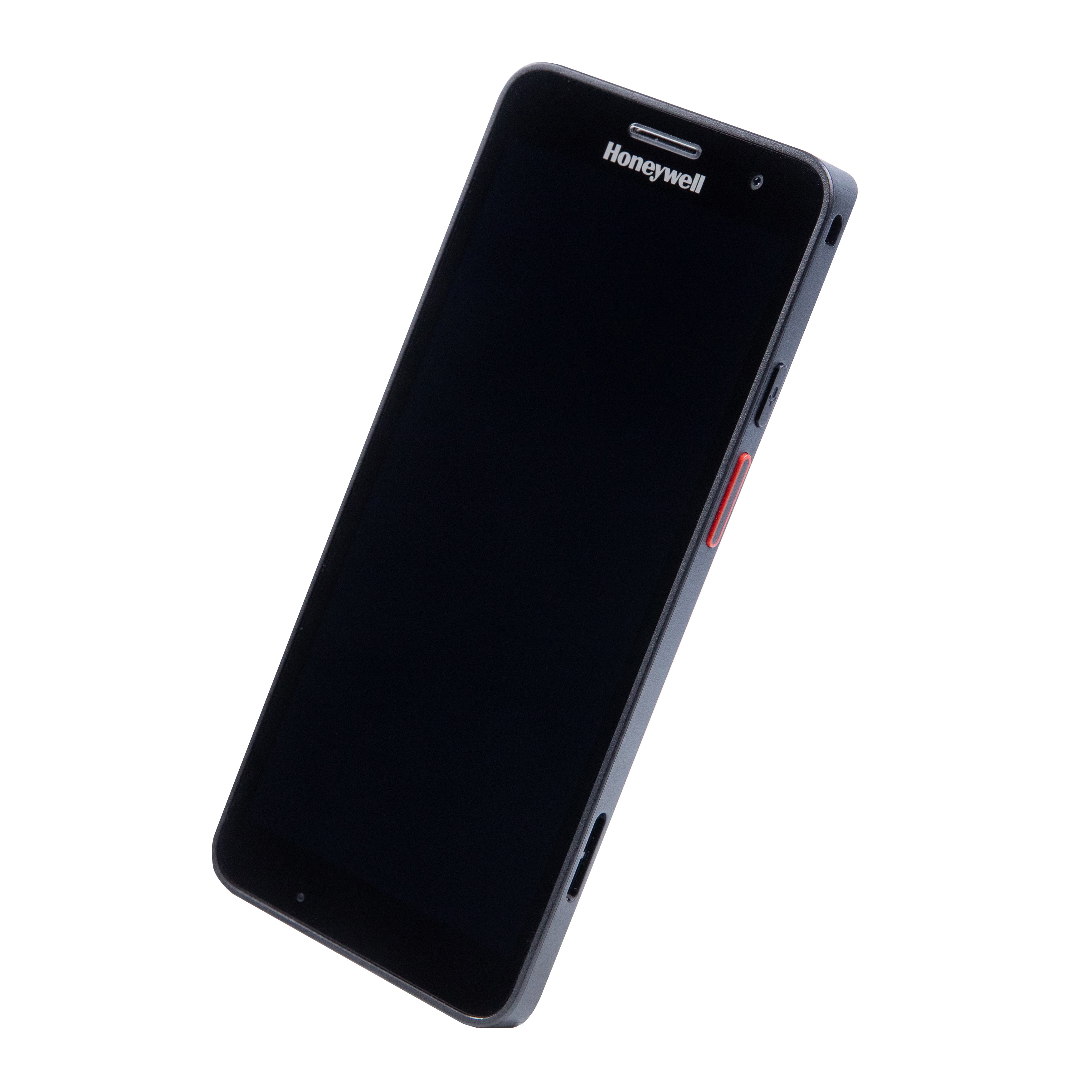 Black smartphone with 'Honeywell' branding on a white background
