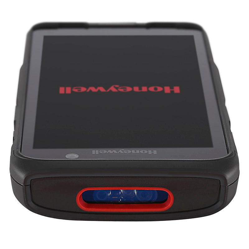Honeywell industrial device with screen and red accent on a white background